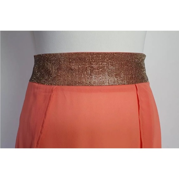 pretty little thing maxi skirt side slits both sides w rose gold crystal belt. - Picture 7 of 11